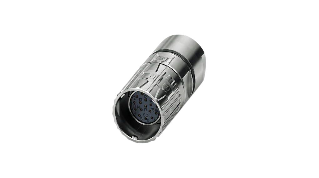 Connecteur cylindrique, M23, Prise, Droit, Pôles - 17, A sertir, Montage sur câble